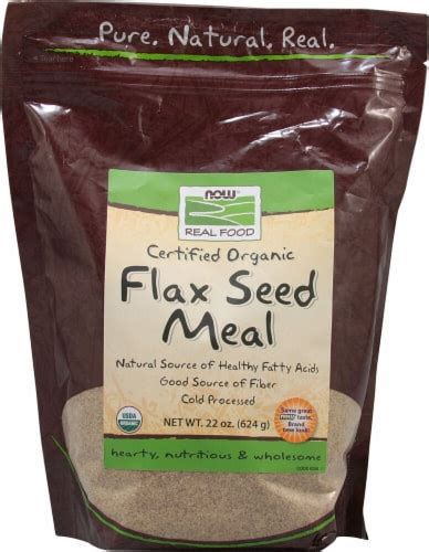 NOW Foods Real Food Organic Flax Seed Meal 1 4 Lbs 624 G 22 Oz