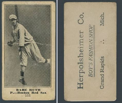 Babe Ruth Baseball Card With Herpolsheimers Ad Could Go For K At