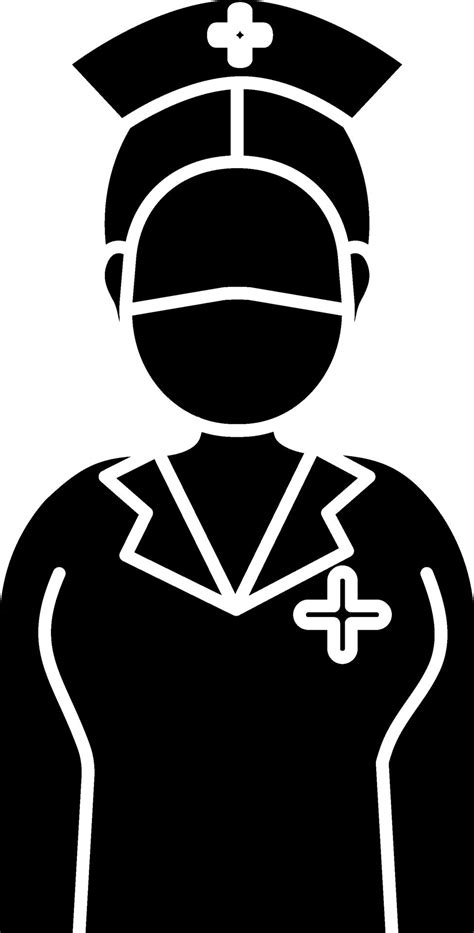 black and white Nurse Wearing Mask Icon. 25045496 Vector Art at Vecteezy