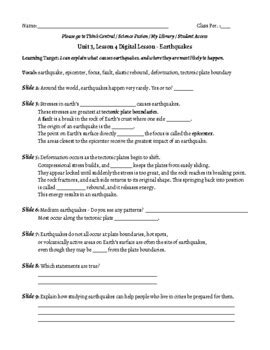 Science Fusion Grade Unit Lesson Digital Lesson Earthquakes