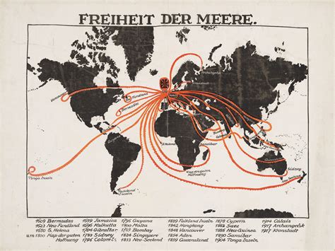 German First World War propaganda map depicting Great Britain as an ...