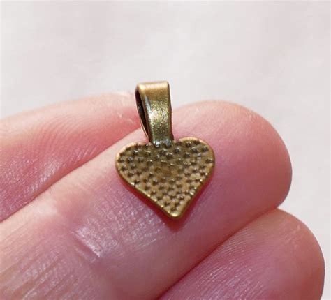 20x Heart Shape Glue On Bails For Pendants Silver Bronze Tone Etsy