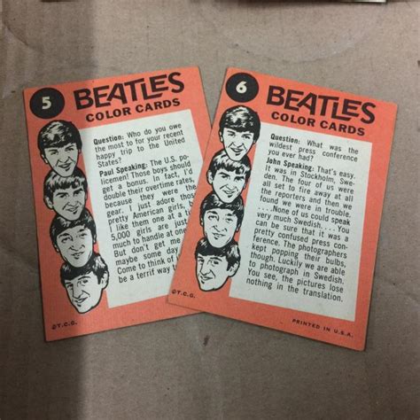 Sold Price 1964 Topps The Beatles Color Cards Varying Conditions