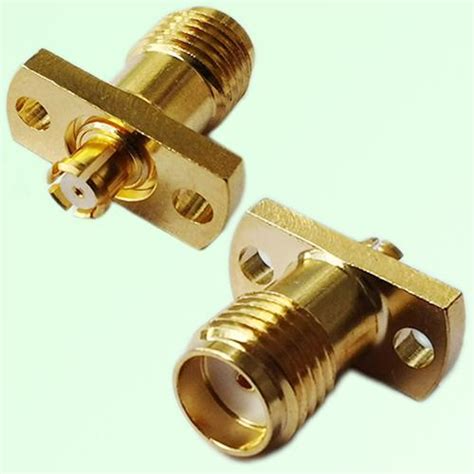 2 Hole Flange Mount Sma Female To Smp Female Adapter