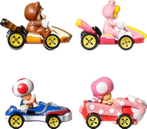Hot Wheels Mario Kart Tanooki Mario Cat Peach Toad Toadette