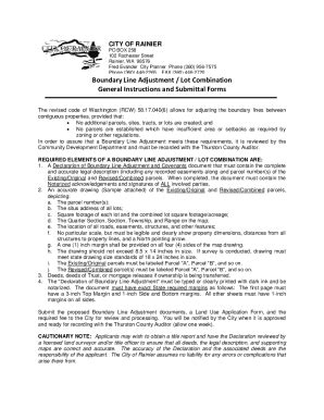 Fillable Online Boundary Line Adjustment Lot Combination Fax