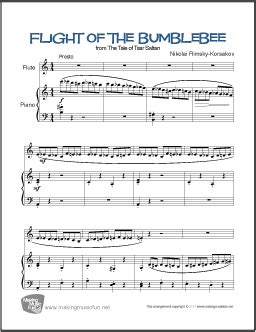 Flight of the Bumblebee | Easy Violin Sheet Music with Piano Acc