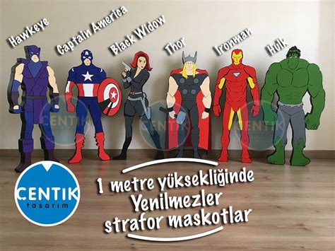 Çentik Tasarım Strafor parti dekorları Yenilmezler Avengers temalı