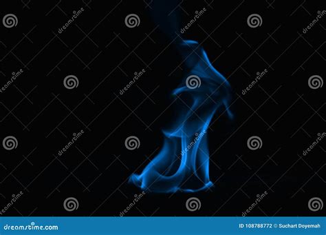 Blue Fire Flames on a Black Background. Stock Photo - Image of blast ...