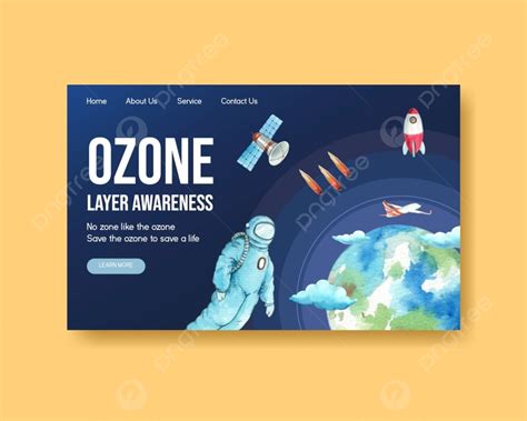 Plantilla De Sitio Web Con El Concepto Del Día Mundial Del Ozono