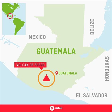 Mapa Volcán De Fuego Guatemalaeng Media Oxfam Australia