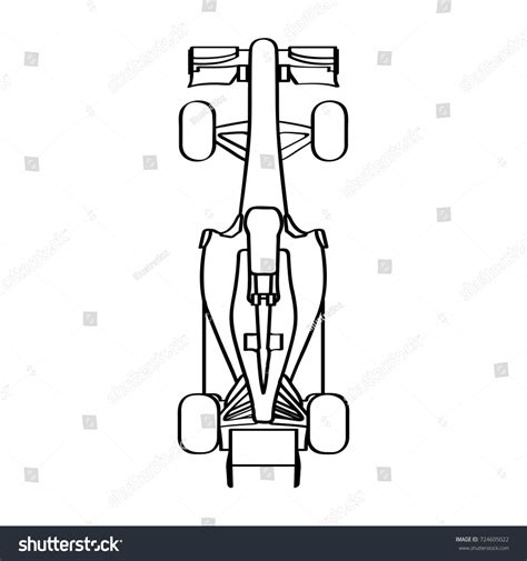 Top View Racing Car Outline Vector Stock Vector (Royalty Free ...