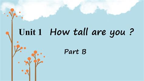 Unit 1 How Tall Are You Part B 复习课件共19张ppt 21世纪教育网