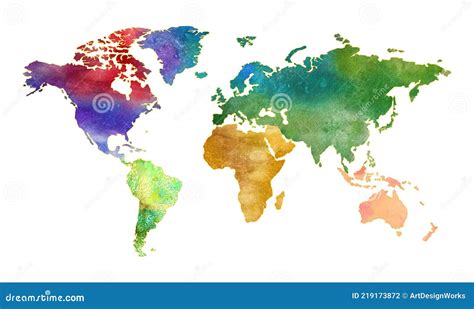 World Map In Water Color Stock Illustration Illustration Of Graphical