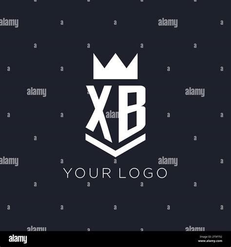 Xb Logo With Shield And Crown Initial Monogram Logo Design Ideas Stock