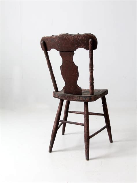 Antique Rustic Fiddleback Chair 86 Vintage