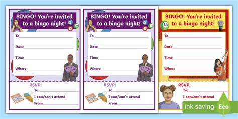 printable bingo invitation template ️ descubra o melhor do ...