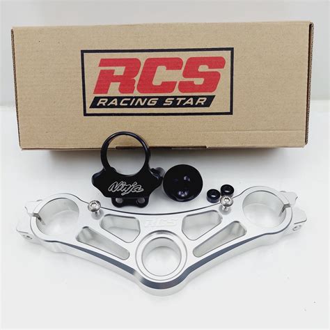 Jual TRIPLE CLAMP SEGITIGA ATAS NINJA RCS SILVER Shopee Indonesia