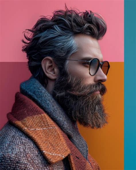 Premium Photo Man With Long Beard Wearing Sunglasses