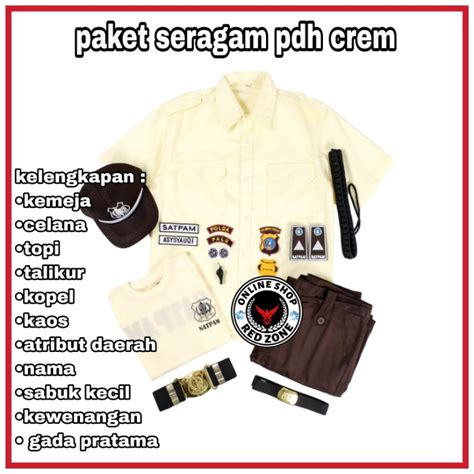 Jual Baju Seragam PDH Security Satpam Model Terbaru Coklat Krem Cream