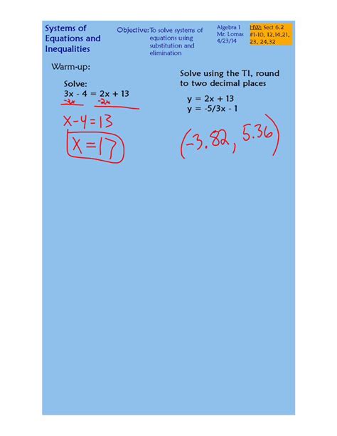 Pdf Solving Systems Substitution And Elimination Pdf Dokumen Tips