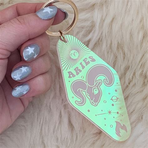 Zodiac Keychain Astrology Gift All Signs Holographic Etsy