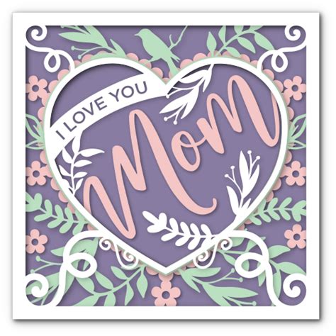 I Love You Mom Decorative Heart Mom T Card Free Svg File For