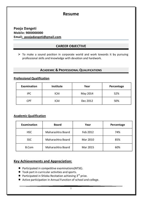 Resume Format For Freshers In Word Resume Templates For Freshers