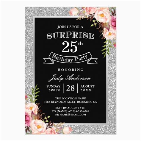 25th Birthday Invitation Templates – BirthdayBuzz