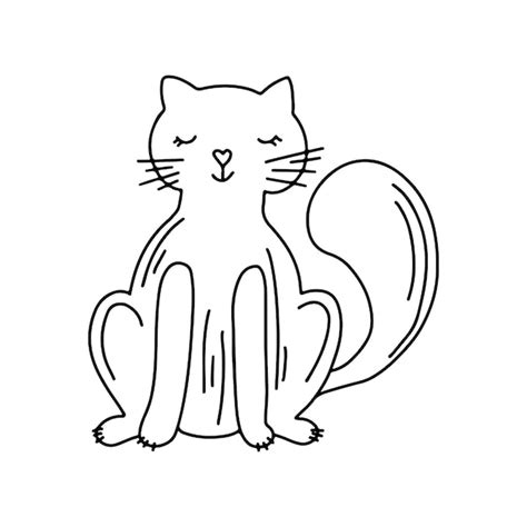 Premium Vector Cat In Hand Drawn Doodle Style Vector Illustration