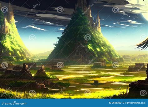 Beautiful Anime Scenes Manga Battlefield Illustration Mountains