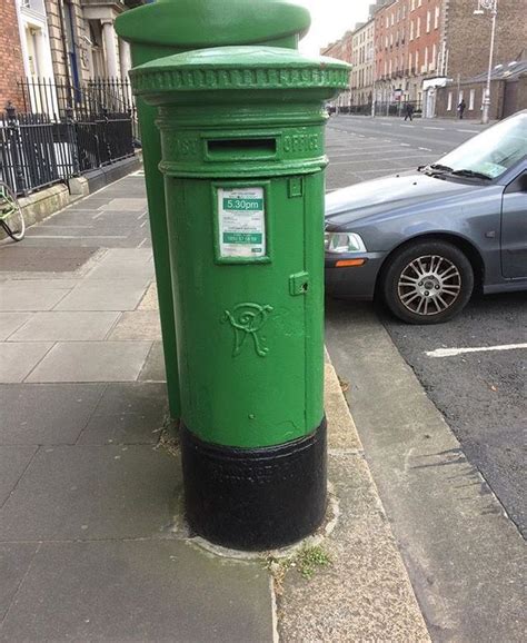 Irish Post Box From British Rule Times Painted Green Since Independence