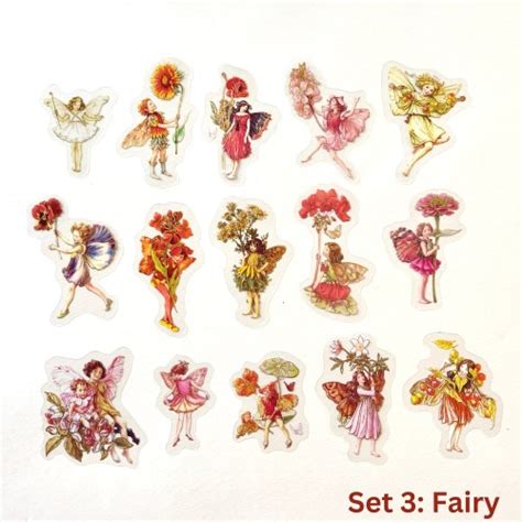 30 Whimsical Flower Fairy Stickers Vintage Stickers With Etsy