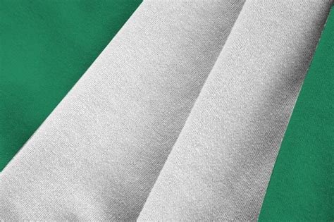 Premium Photo Nigeria Flag With Big Folds Waving Close Up Under The