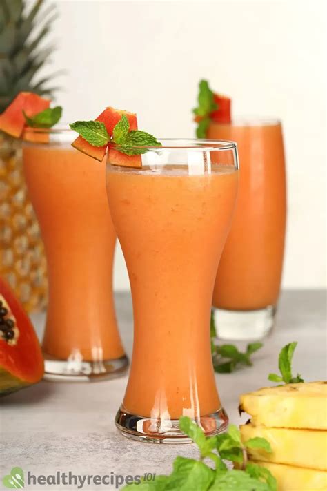 Papaya Pineapple Smoothie Recipe Refreshing Dairy Free Smoothie