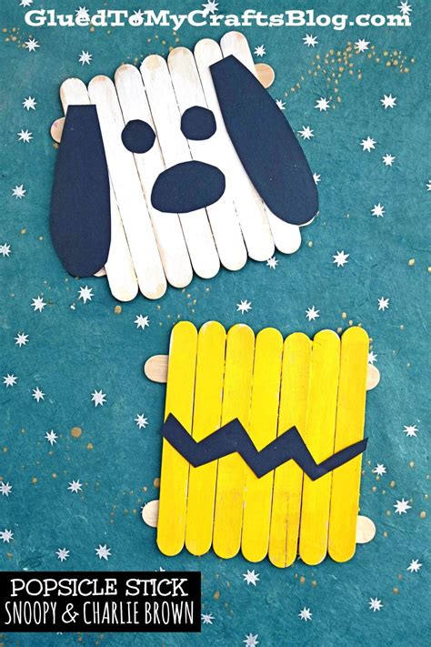 Popsicle Stick Charlie Brown And Snoopy Craft