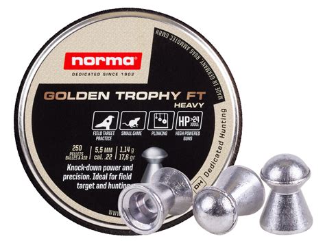 Norma Golden Trophy FT Heavy 22 Cal 17 6 Gr 250 Ct Airgun Depot