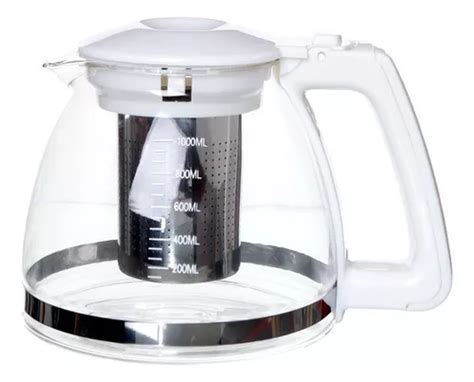 Tetera Cafetera Vidrio C Filtro Infusor Te En Hebras 900 Ml