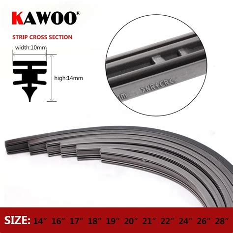 Kawoo Pcs Car Wiper Blade Strips Vehicle Insert Rubber Strip