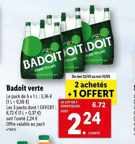 Promo Badoit Verte Chez Lidl ICatalogue Fr