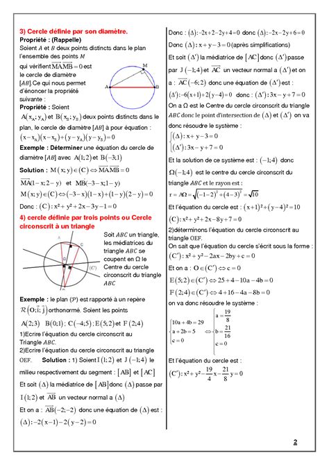 Solution Cours Et Exemples Et Exercices Avec Corrections Sur Le