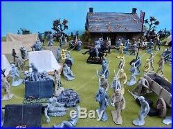 Marx/Britains++ 54mm Civil war Confederate camp custom playset 95 figs ...