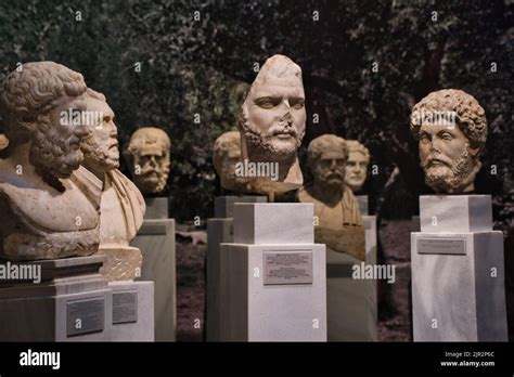 Marble Busts Of The Emperor Hadrian And Important Greek Citizen Of His