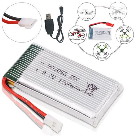 Lipo Battery 25C XH2 54 Plug USB Charger For RC Quadcopter Drone 3 7V