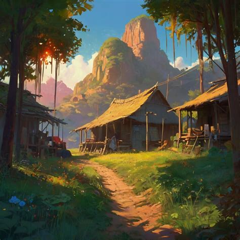 Rustic village scene