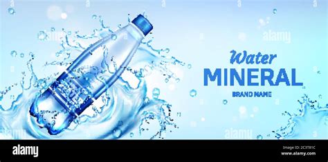 Banner de la botella de agua mineral frasco de plástico con bebida