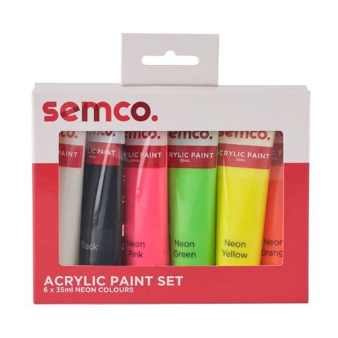 Semco Acrylic Paint Set Fluro 35 Ml