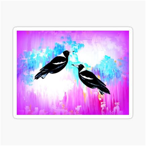 Australian Magpies Sticker By Catejacobs Redbubble