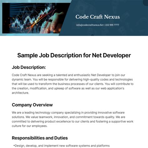 Free Sample Job Description For Net Developer Template Edit Online