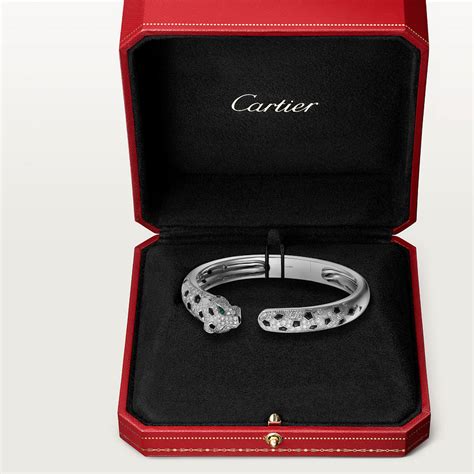 Crn Bracciale Panth Re De Cartier Oro Bianco Smeraldi